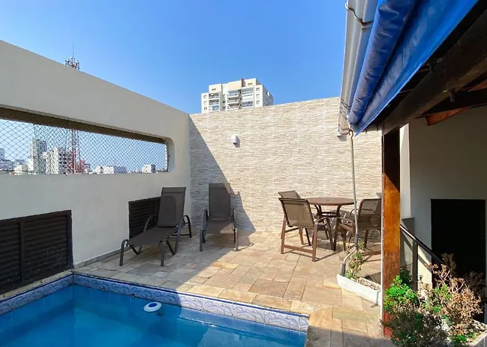 Cobertura De 3 Quartos Com Churrasqueira E Piscina Guarujá